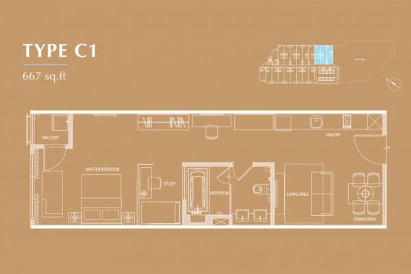 Dorsett Residences floor plan type C1