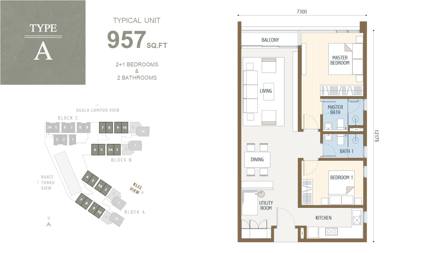 Duta park Residence Floor plan Type A
