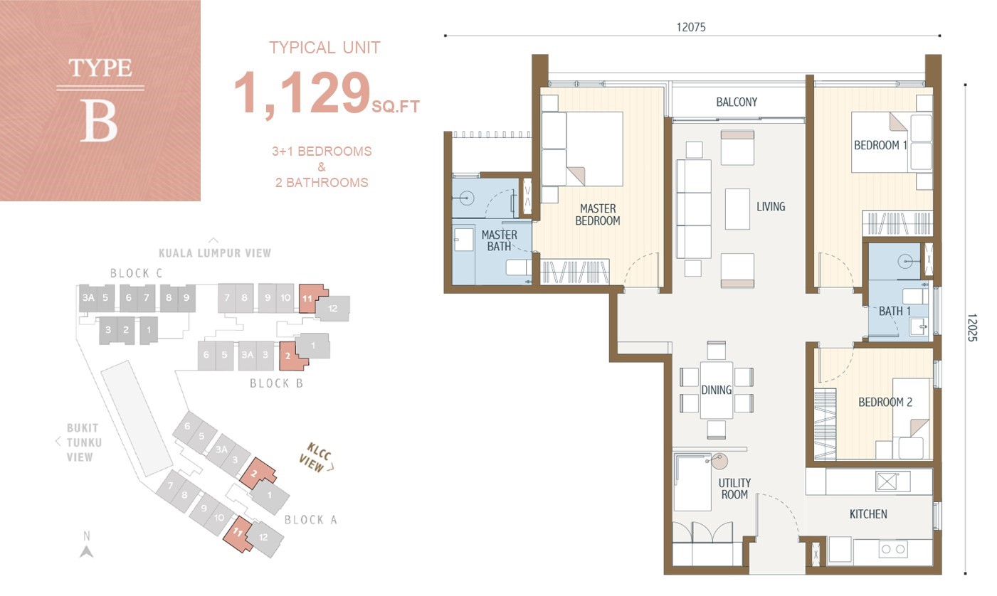 Duta park Residence Floor plan Type B