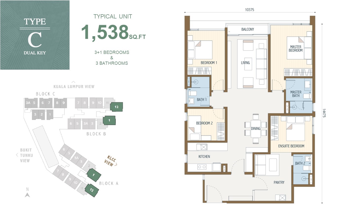 Duta park Residence Floor plan Type C